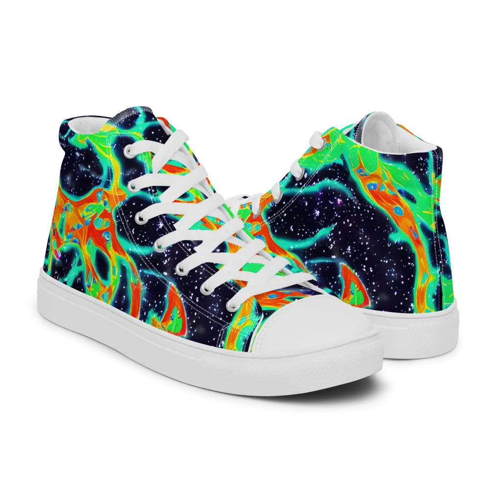 Deep Space Daydream on Women's High Top Canvas Shoes — Right