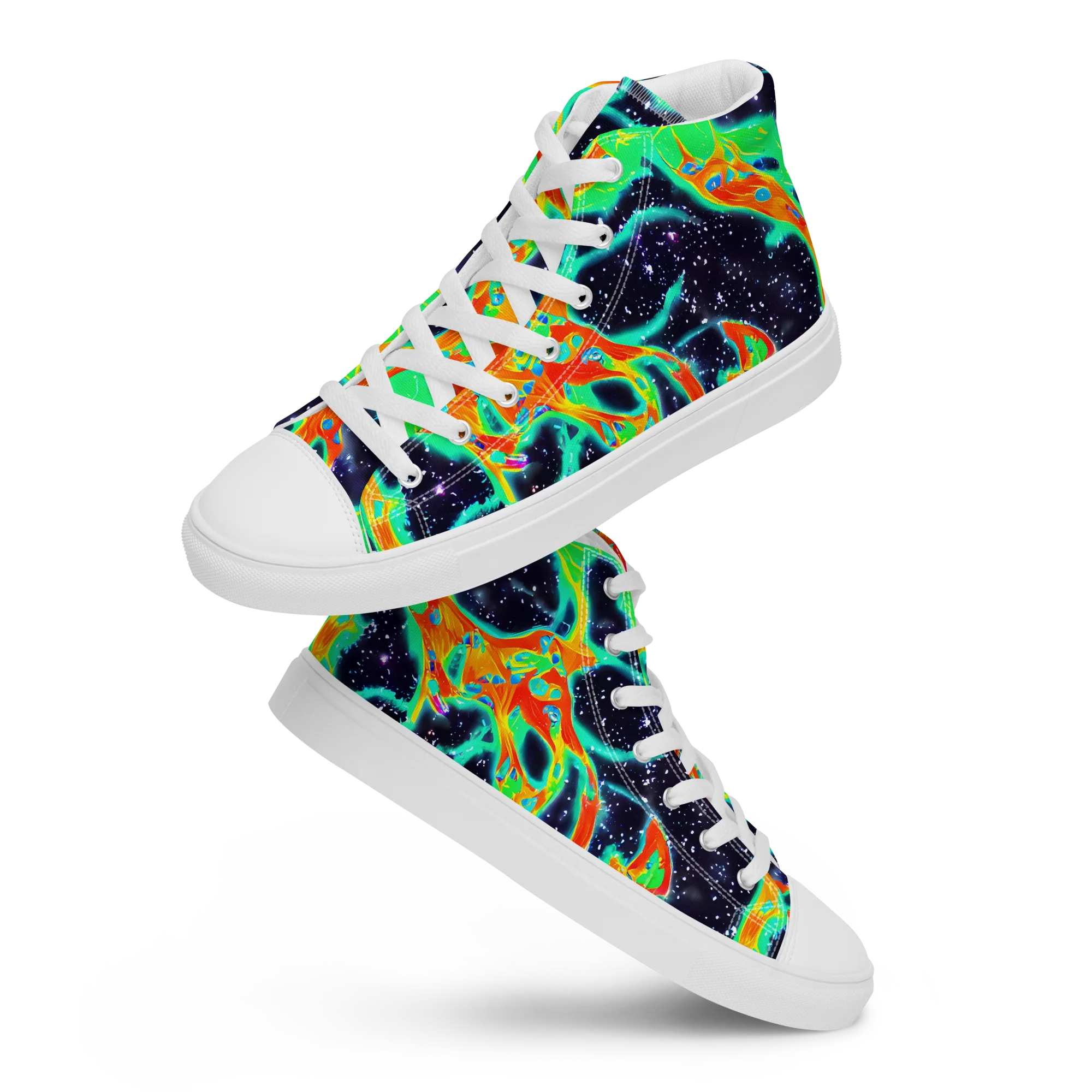 Deep Space Daydream on Women's High Top Canvas Shoes — Front