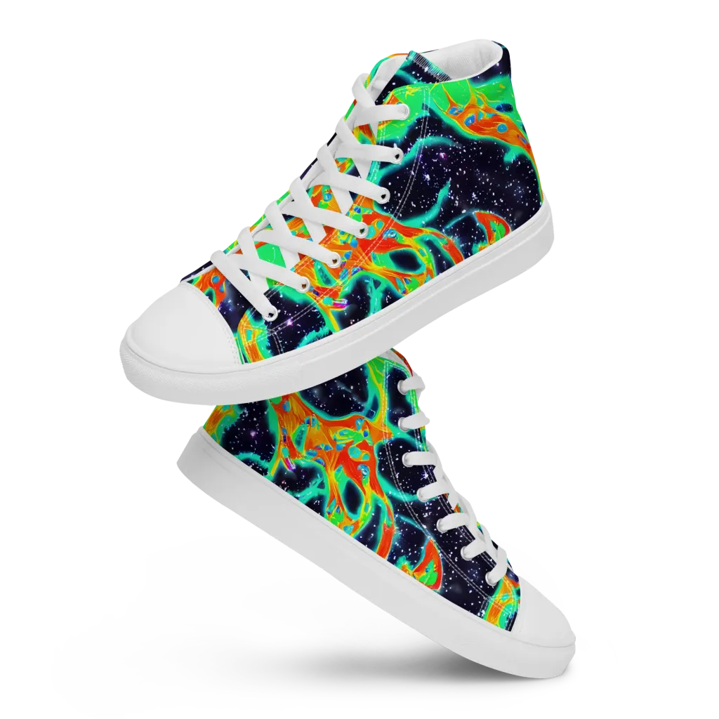 Deep Space Daydream on Women's High Top Canvas Shoes — Front