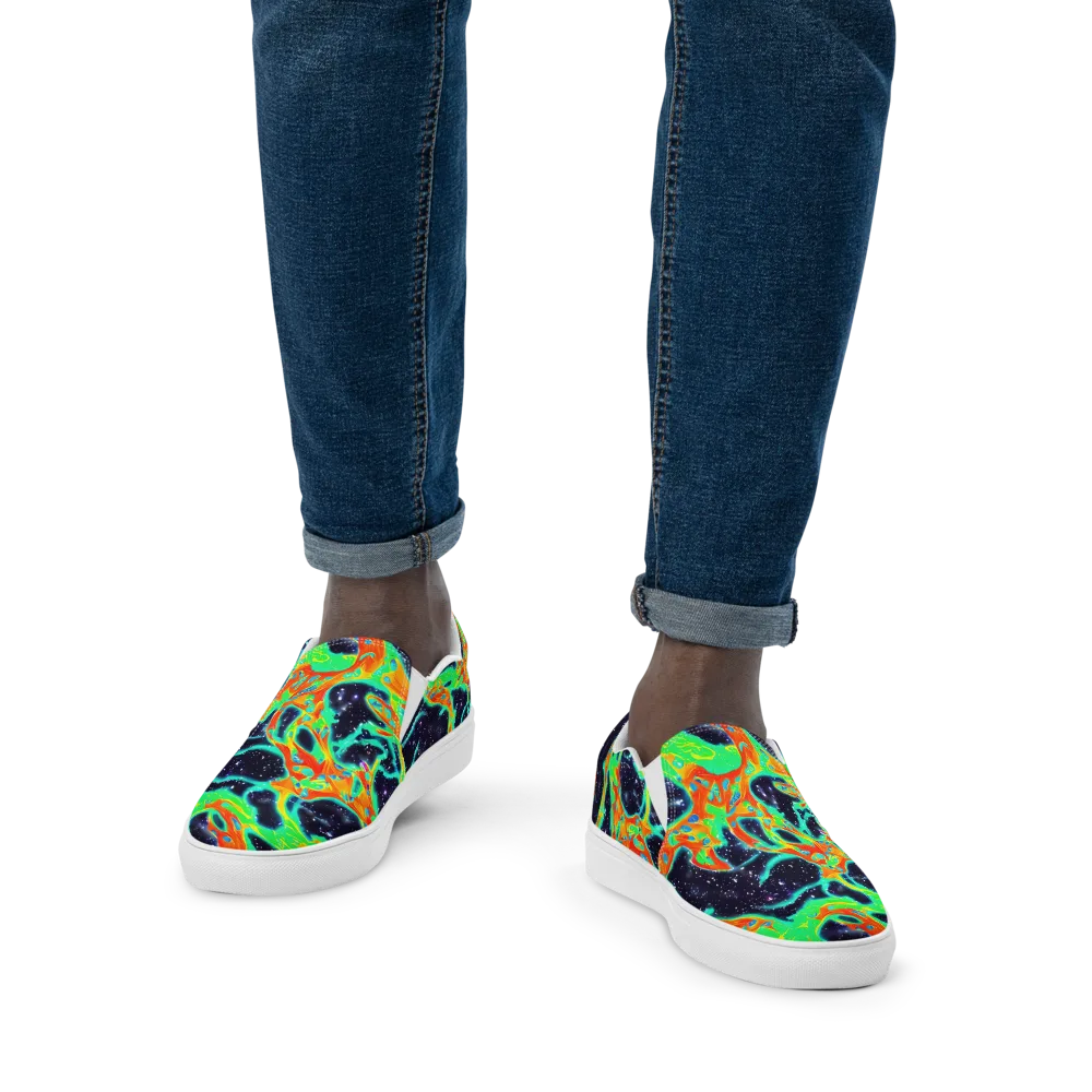 Deep Space Daydream on Men's Slip-On Canvas Shoes — Front