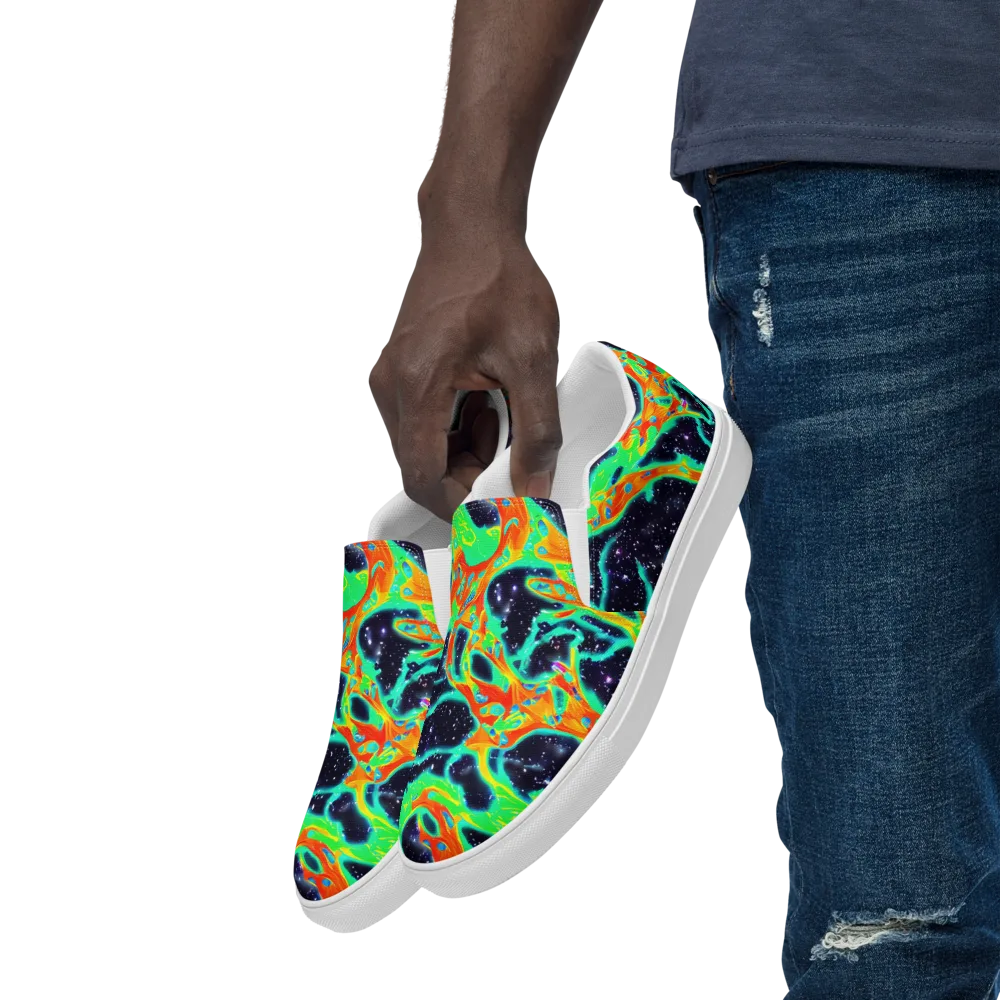 Deep Space Daydream on Men's Slip-On Canvas Shoes — Left Front
