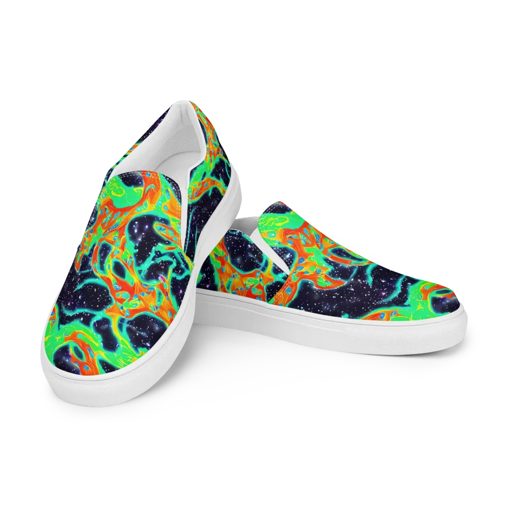 Deep Space Daydream on Women's Slip-On Canvas Shoes — Left Front