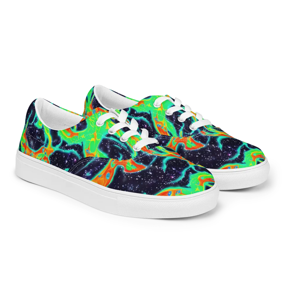 Deep Space Daydream on Men's Lace-Up Canvas Shoes — Right Front