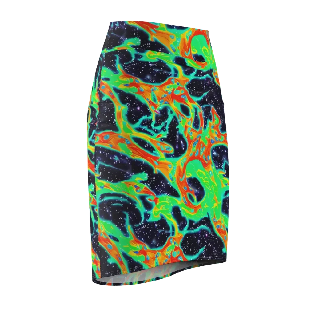 Deep Space Daydream on Pencil Skirt — Front Side