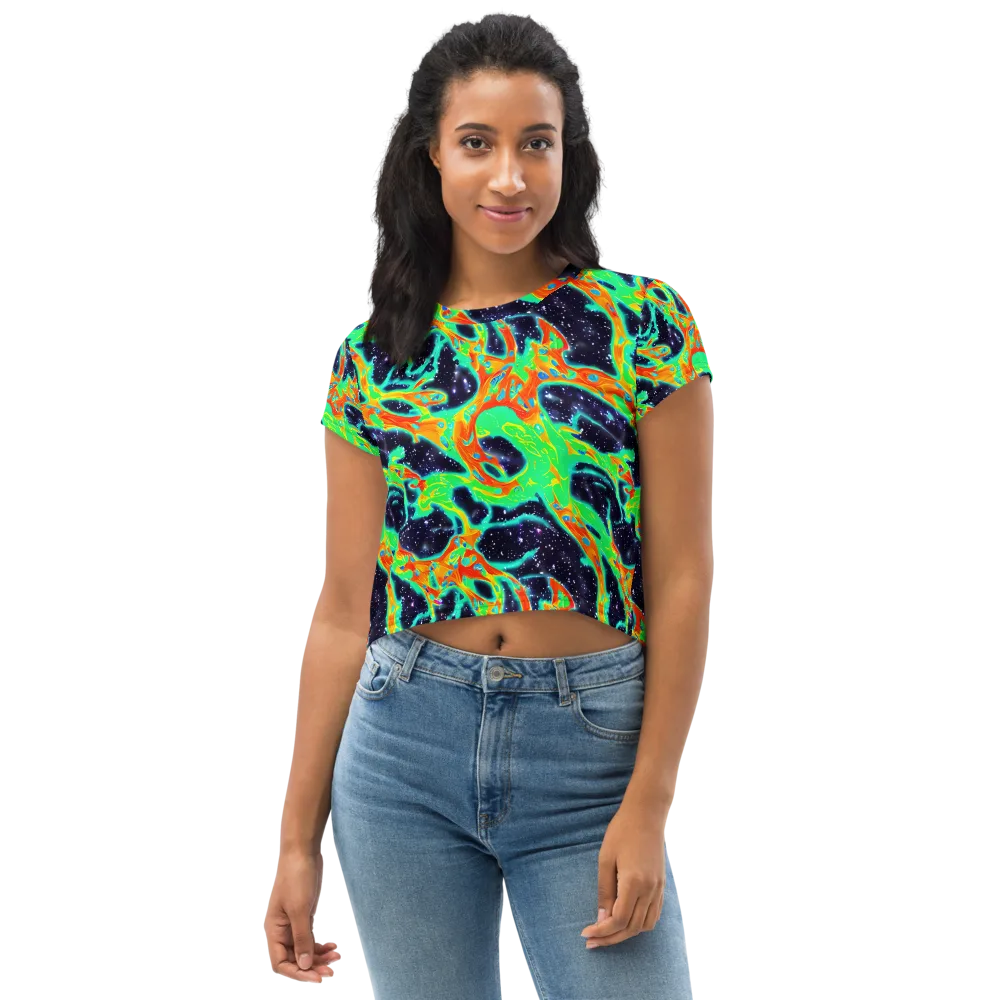 Deep Space Daydream on Crop Tee — Front