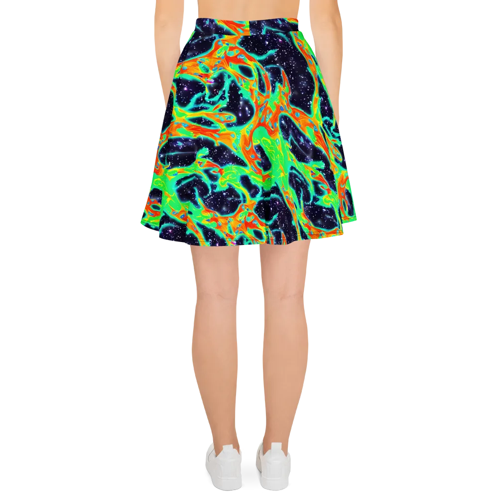 Deep Space Daydream on Skater Skirt — Back