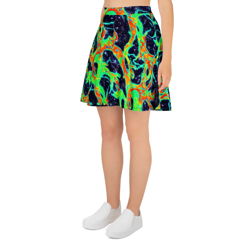 Deep Space Daydream on Skater Skirt — Left