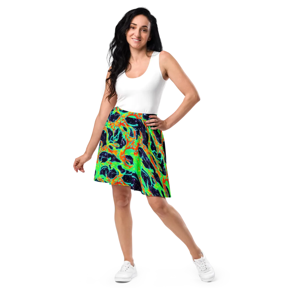 Deep Space Daydream on Skater Skirt — Front