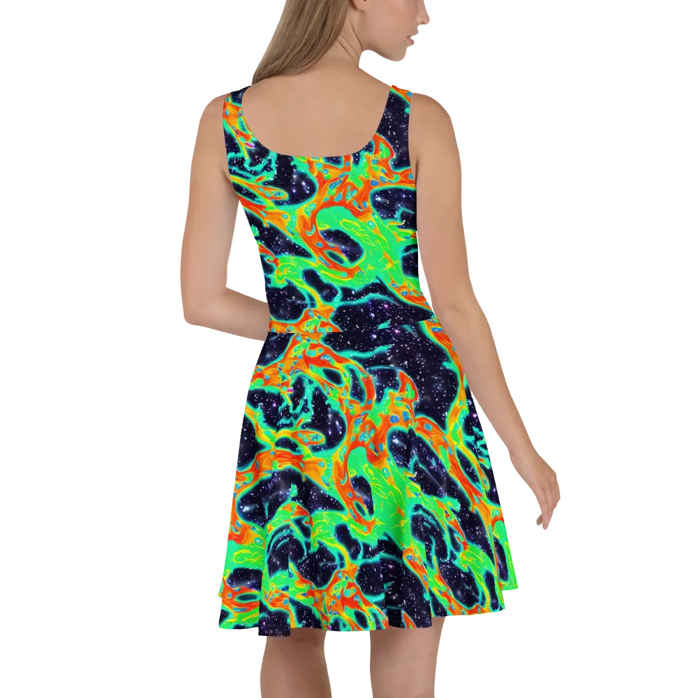 Deep Space Daydream on Skater Dress — Back