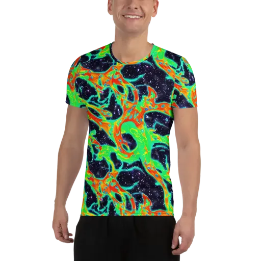 Deep Space Daydream on a Men's Athletic T-Shirt