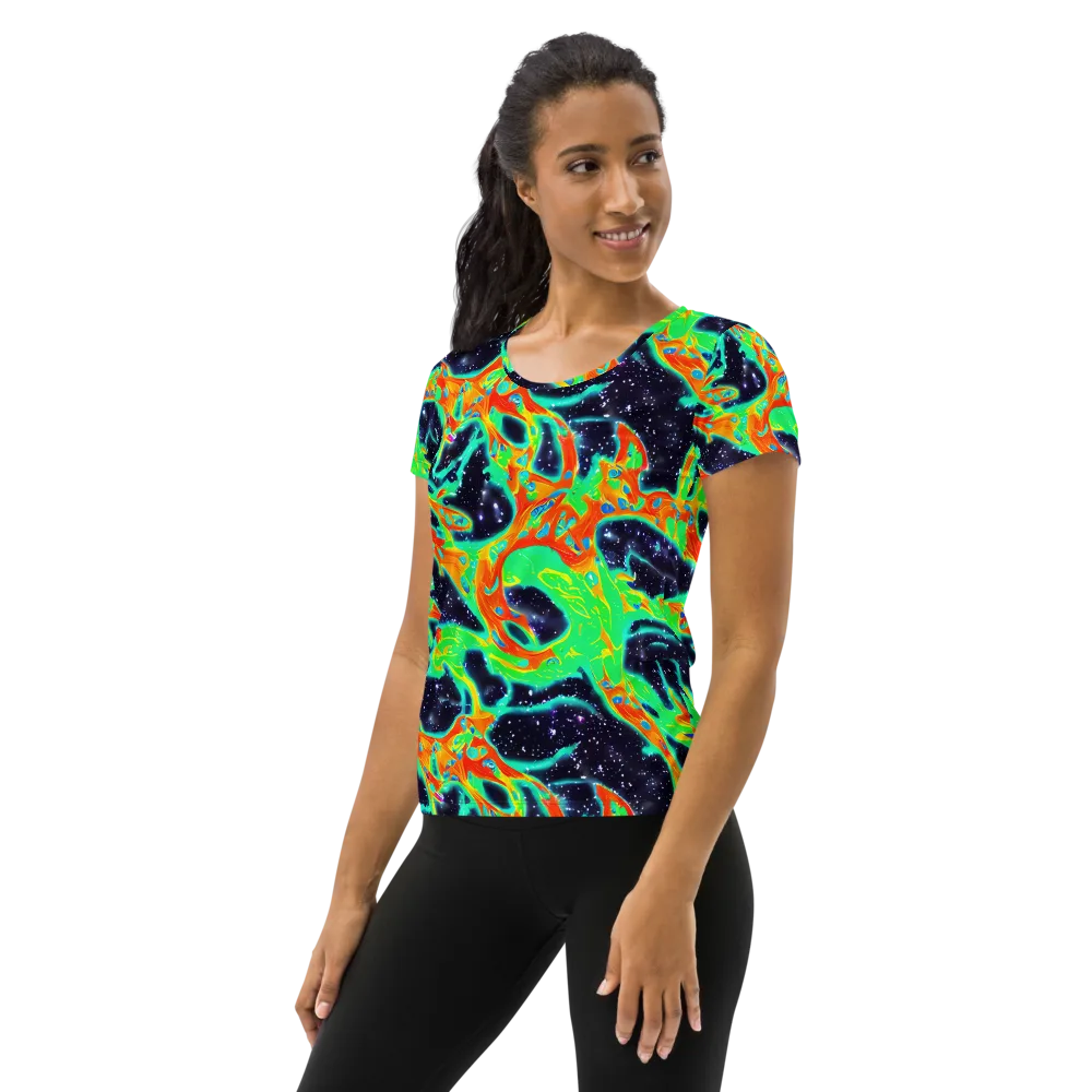 Deep Space Daydream on Women's Athletic T-Shirt — Left