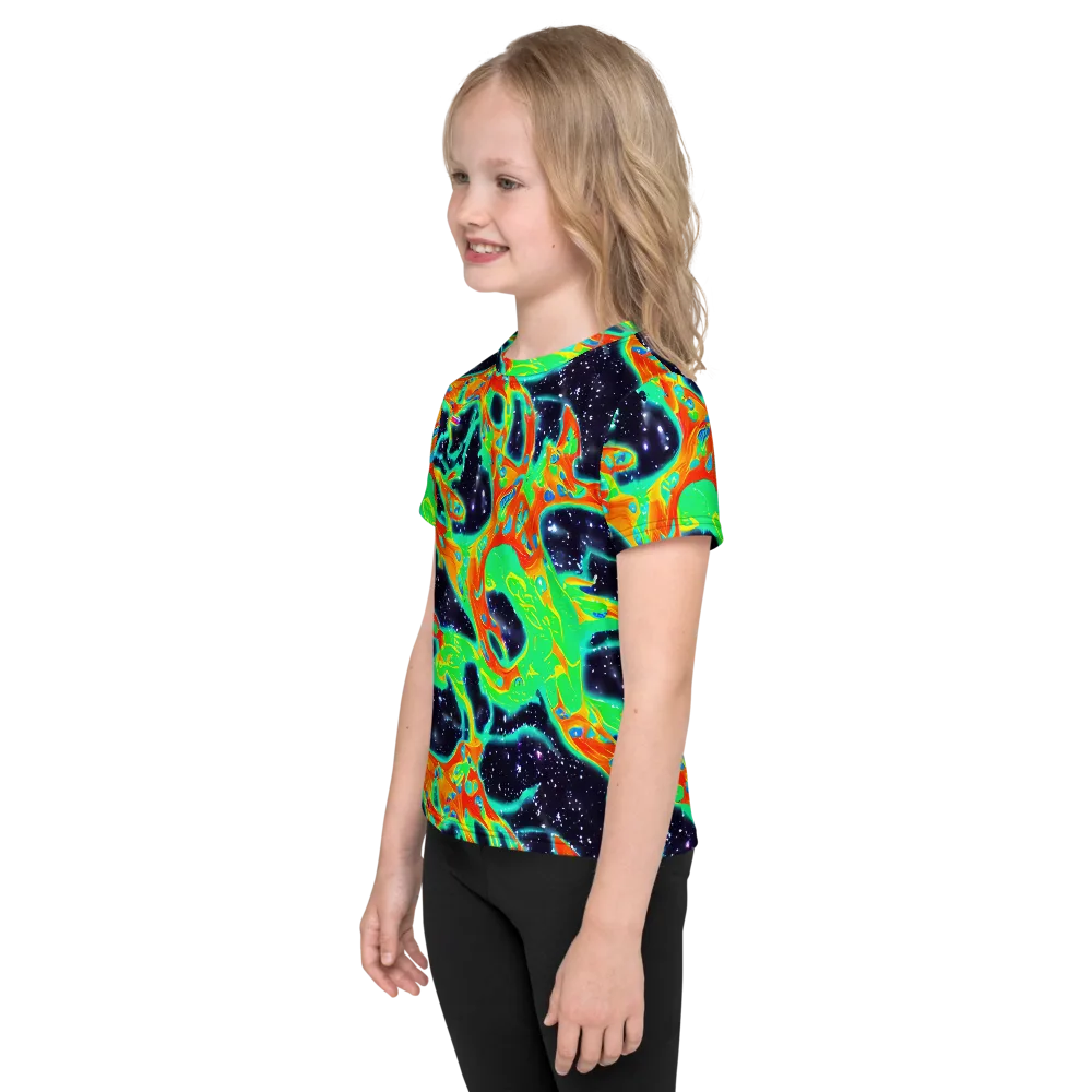 Deep Space Daydream on Kids Crew Neck T-Shirt — Left