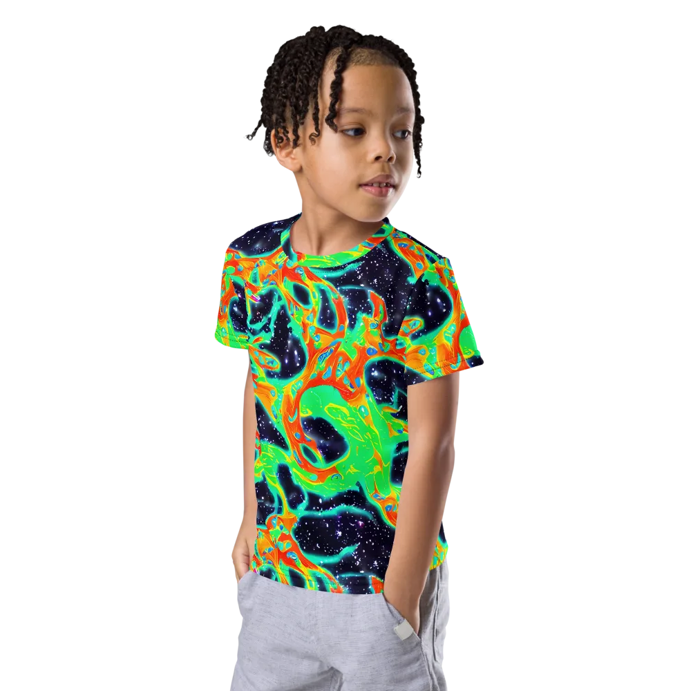 Deep Space Daydream on Kids Crew Neck T-Shirt — Left Front