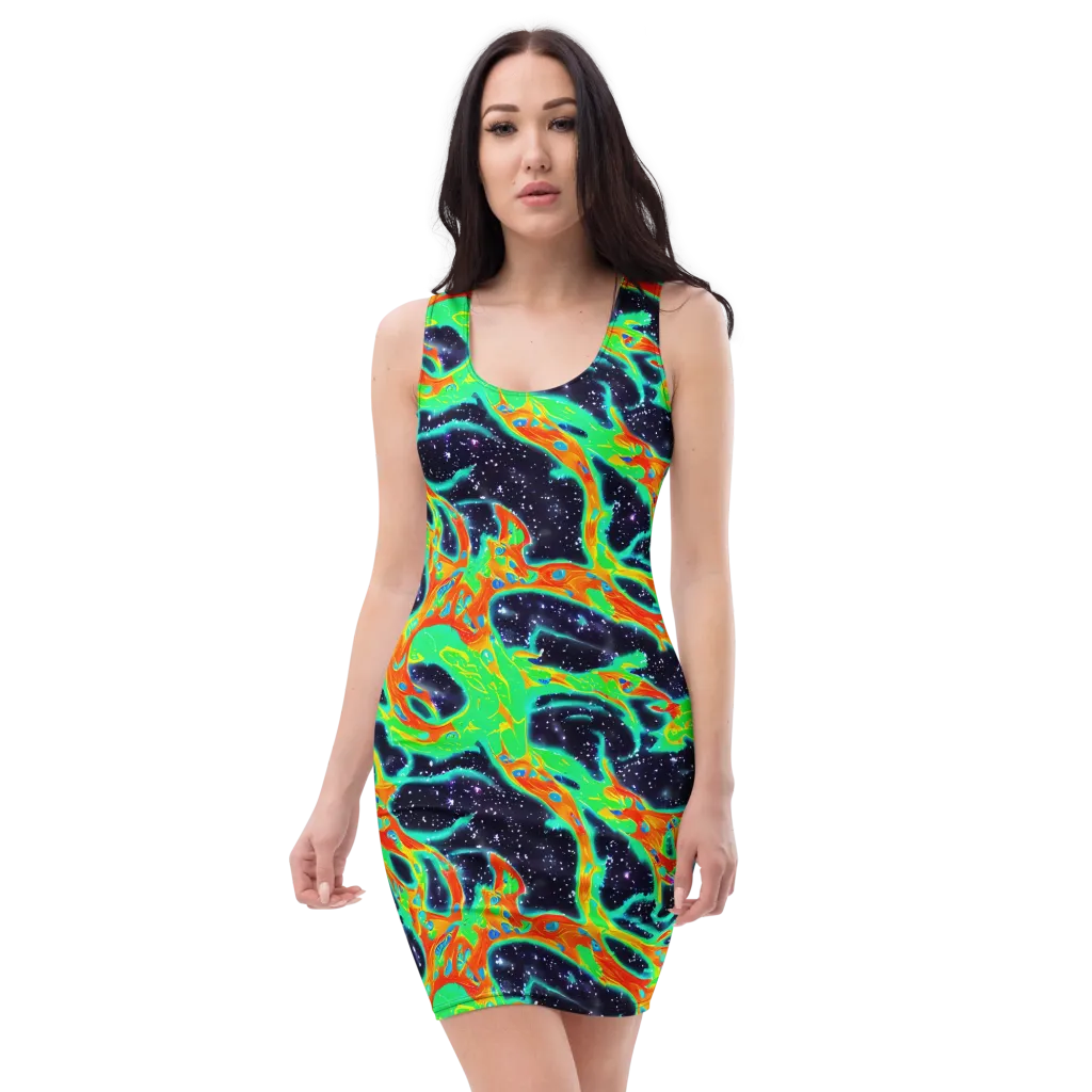 Deep Space Daydream on Bodycon Dress — Front