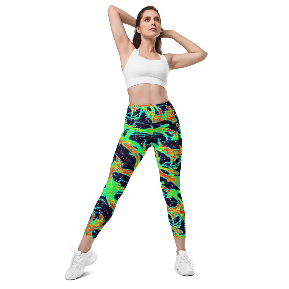 Deep Space Daydream on Leggings with Pockets — Front