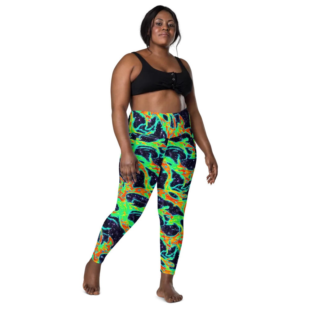 Deep Space Daydream on Leggings with Pockets — Front