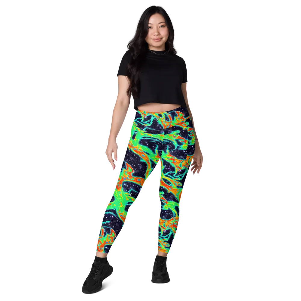 Deep Space Daydream on Leggings with Pockets — Front