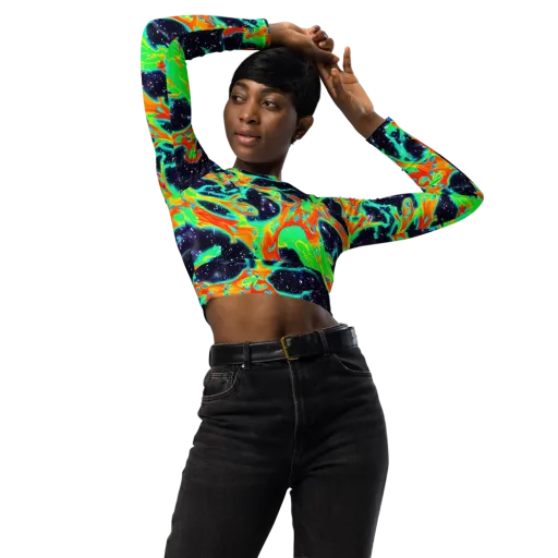 Deep Space Daydream on a Long Sleeve Crop Top