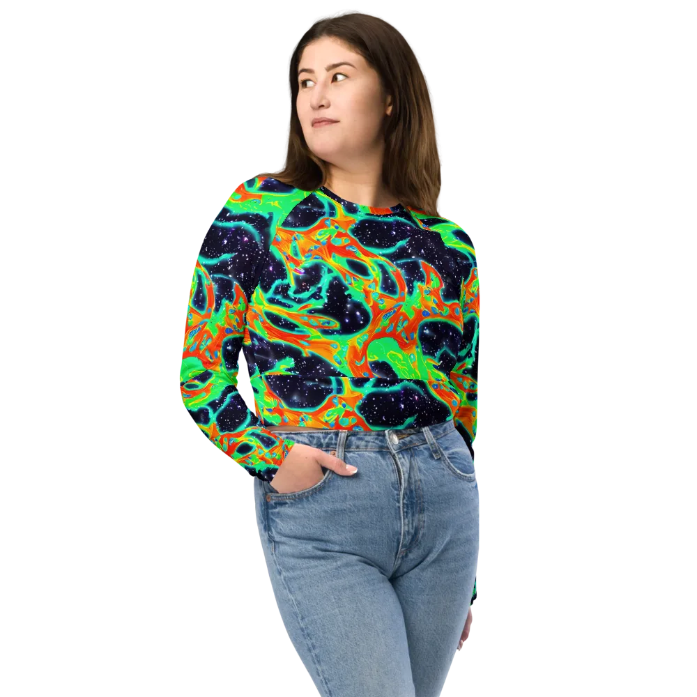 Deep Space Daydream on Long Sleeve Crop Top — Front