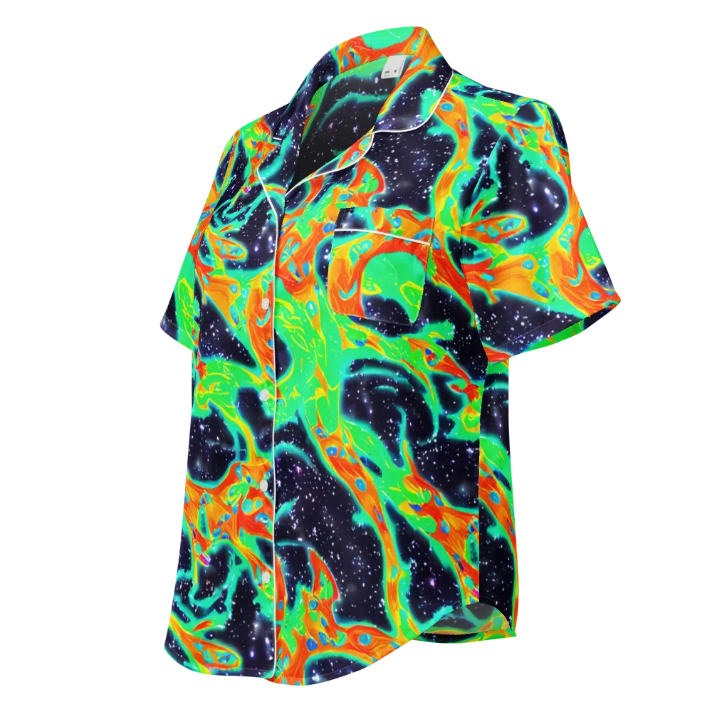Deep Space Daydream on Women's Short Sleeve Pajama Top — Left Front