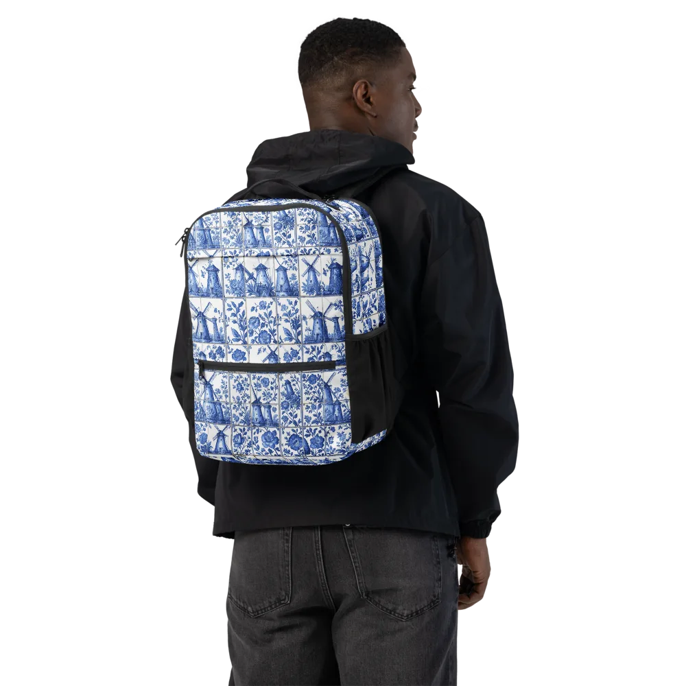 Cobalt Windmill on Utility Backpack — Back