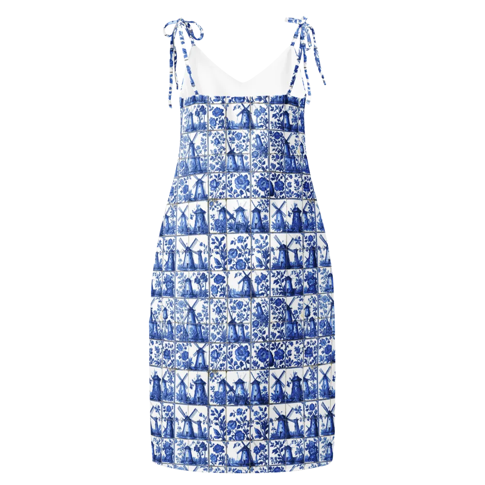 Cobalt Windmill on Slip Dress — Back