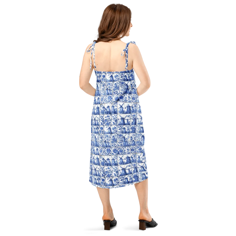 Cobalt Windmill on Slip Dress — Back