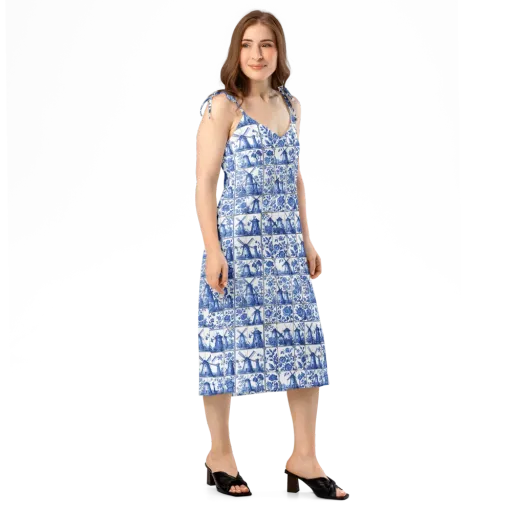 Cobalt Windmill on a Slip Dress