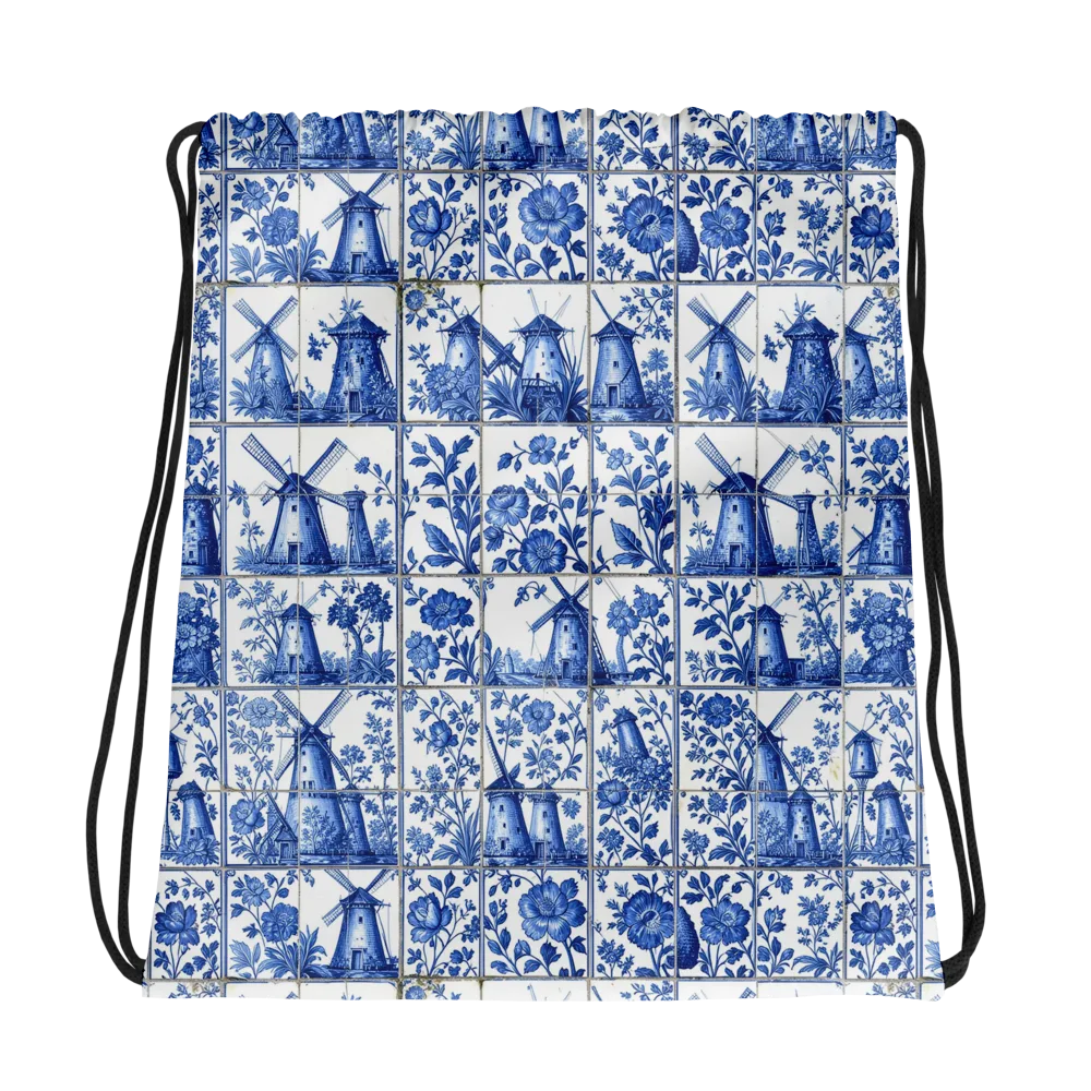 Cobalt Windmill on Drawstring Bag — Photo