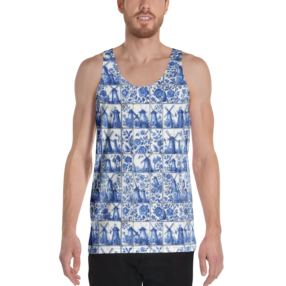 Cobalt Windmill on Men's Tank Top — Front