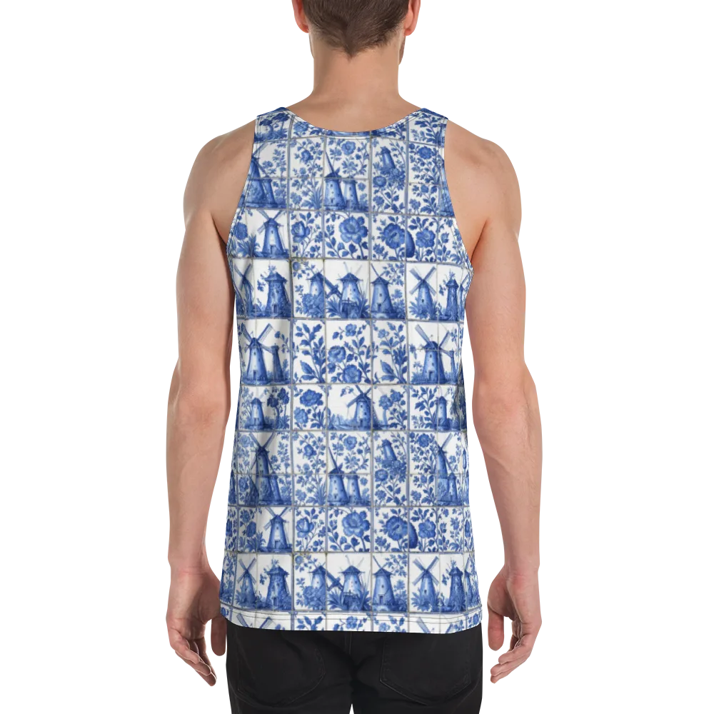 Cobalt Windmill on Men's Tank Top — Back