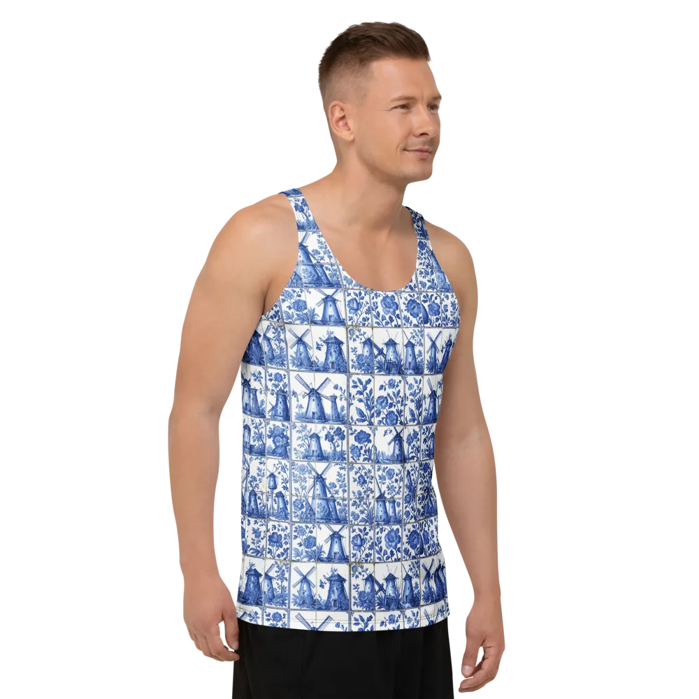 Cobalt Windmill on Men's Tank Top — Right Front