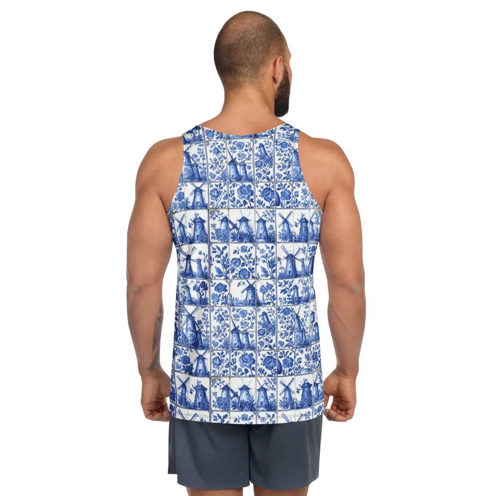 Cobalt Windmill on Men's Tank Top — Back