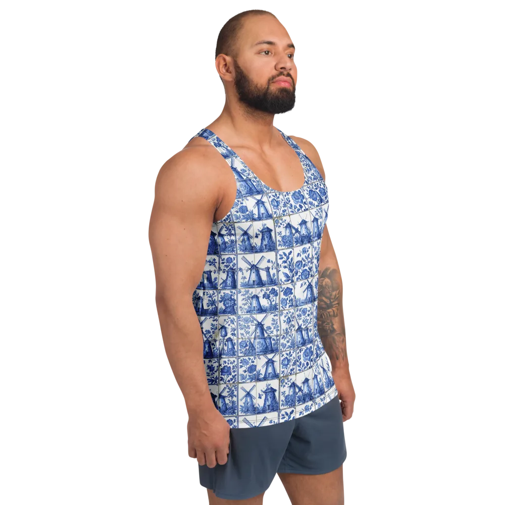 Cobalt Windmill on Men's Tank Top — Right Front