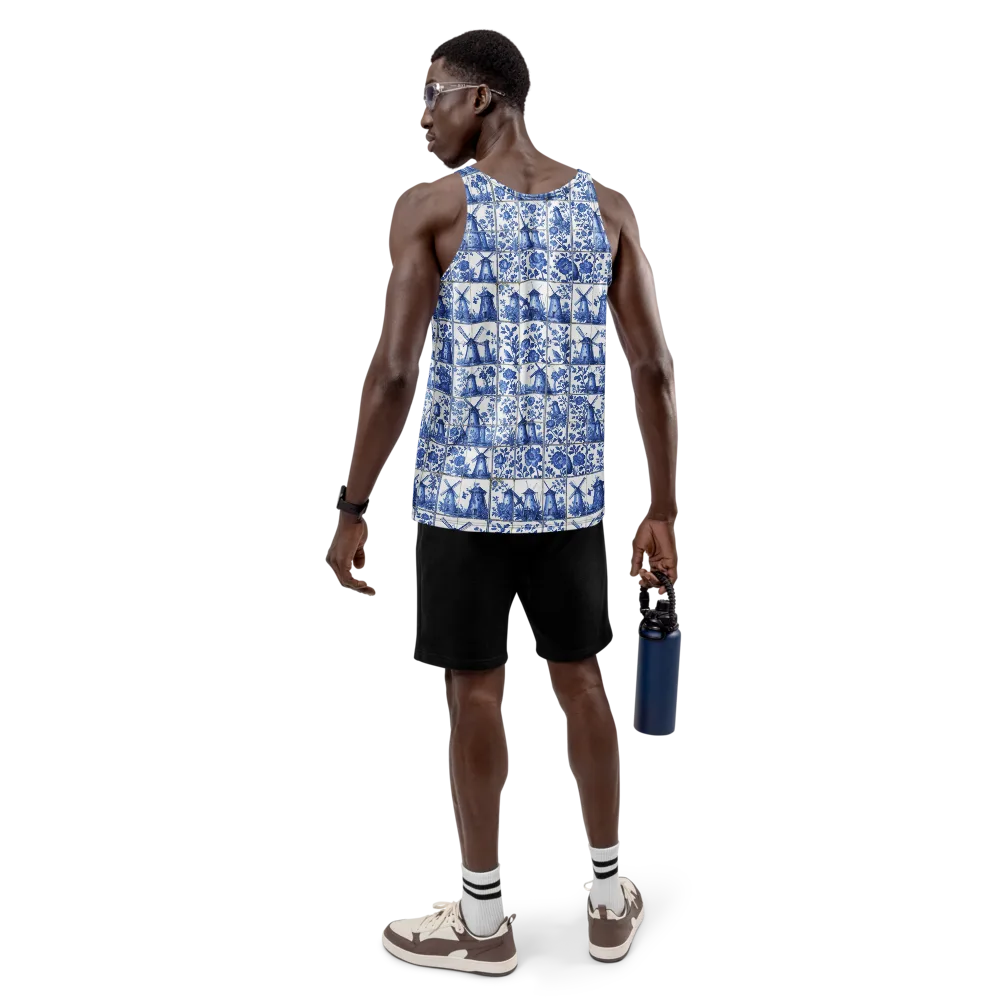 Cobalt Windmill on Men's Tank Top — Back