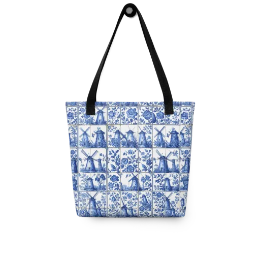 Cobalt Windmill on a Tote Bag