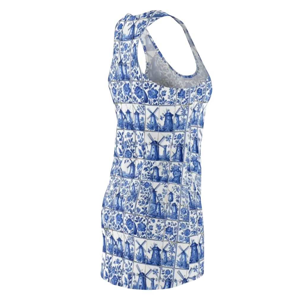 Cobalt Windmill on Racerback Dress — Back Side