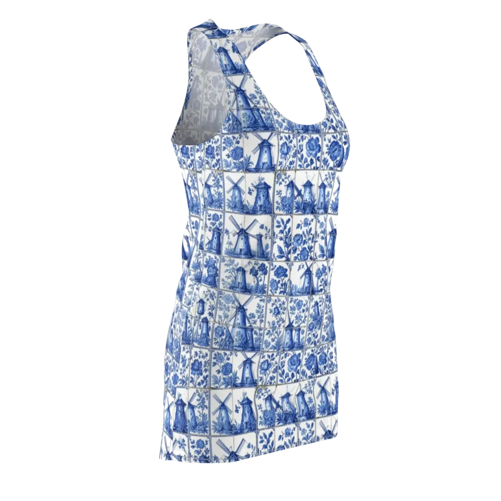Cobalt Windmill on Racerback Dress — Front Side