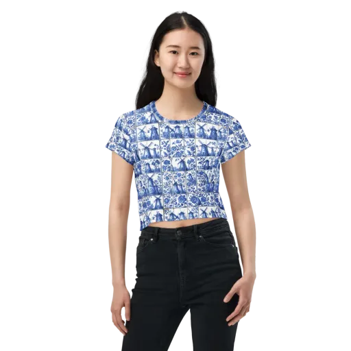 Cobalt Windmill on a Crop Tee