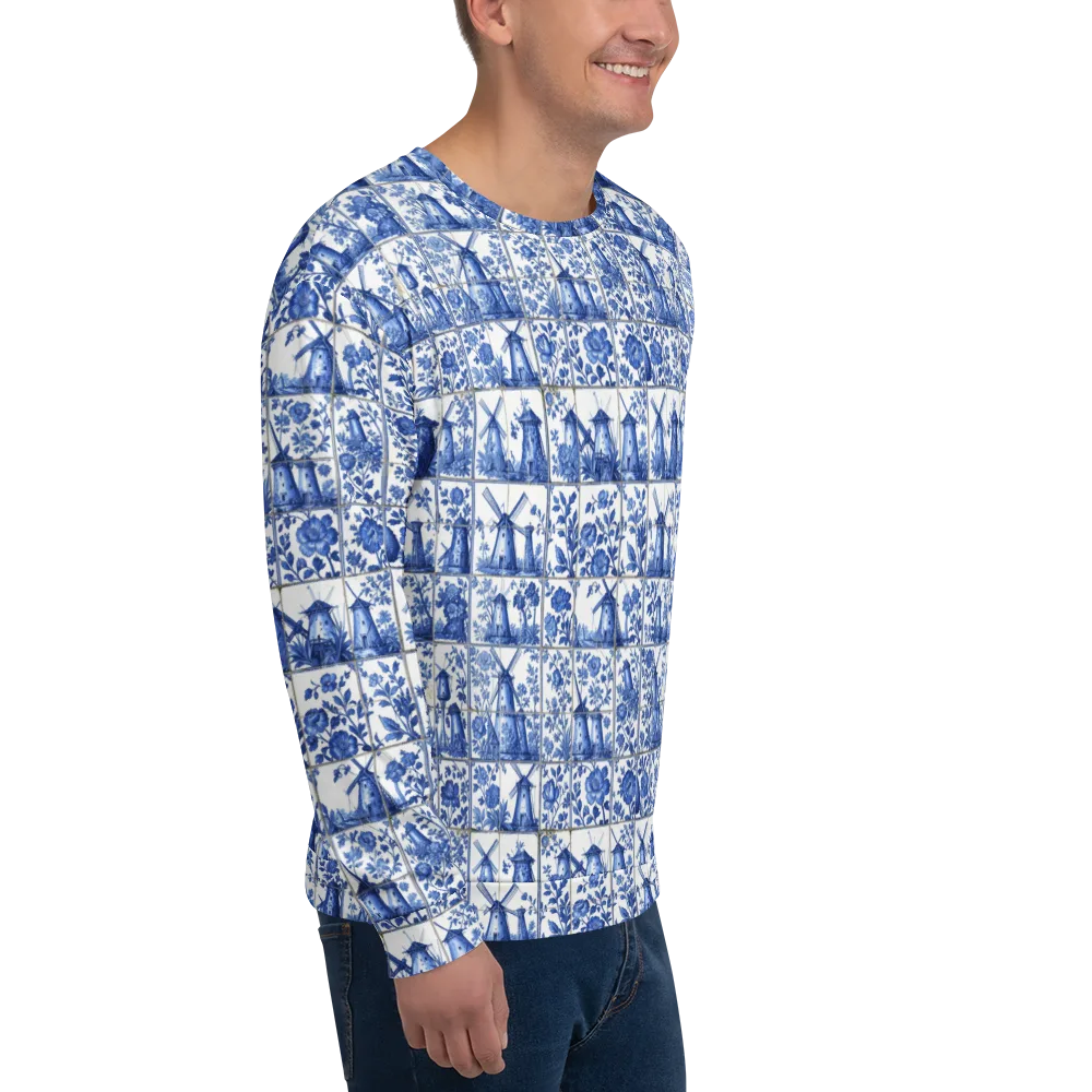 Cobalt Windmill on Sweatshirt — Right Front