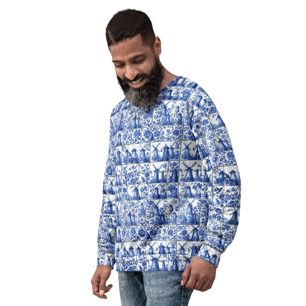 Cobalt Windmill on Sweatshirt — Left Front