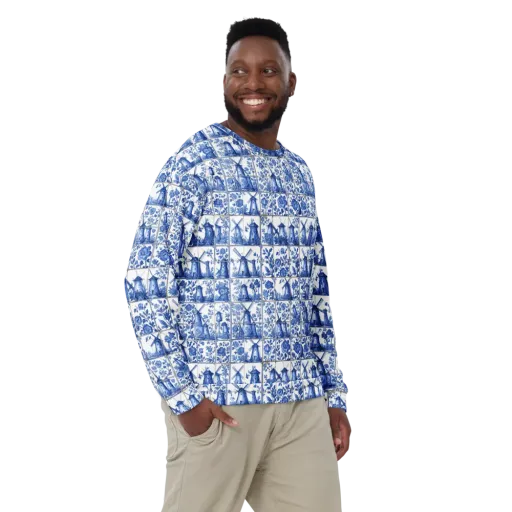 Cobalt Windmill on a Sweatshirt