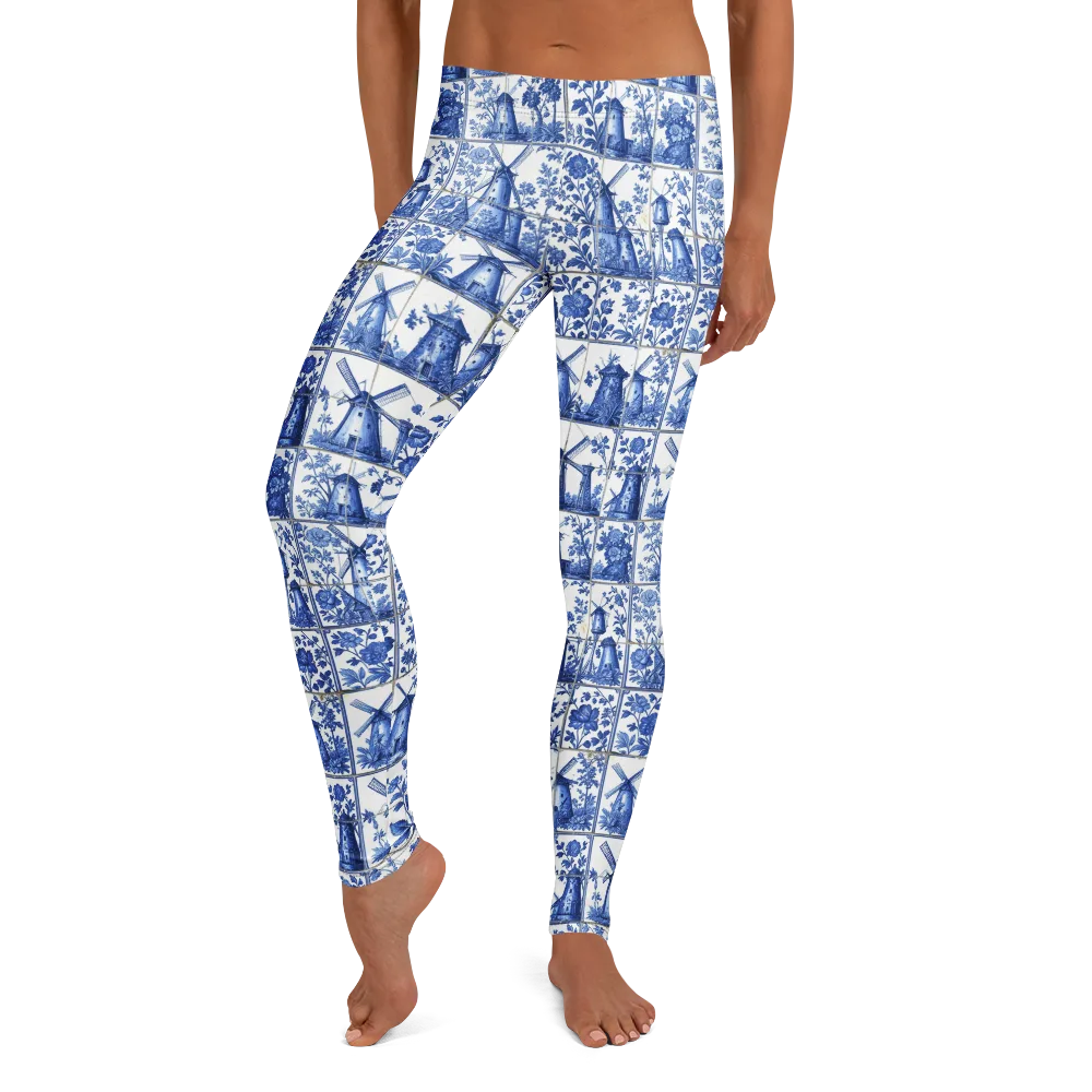 Cobalt Windmill on Leggings — Front