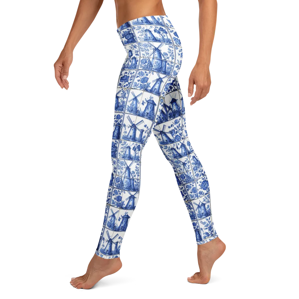 Cobalt Windmill on Leggings — Left