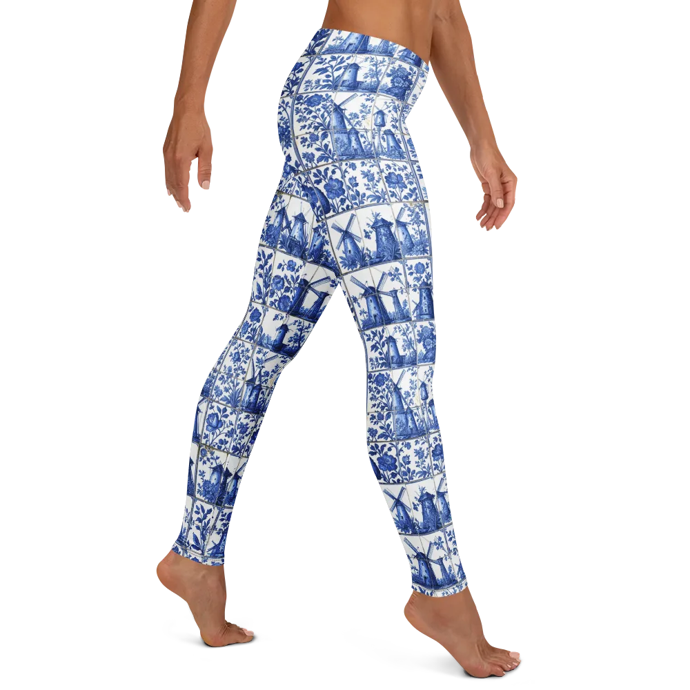 Cobalt Windmill on Leggings — Right