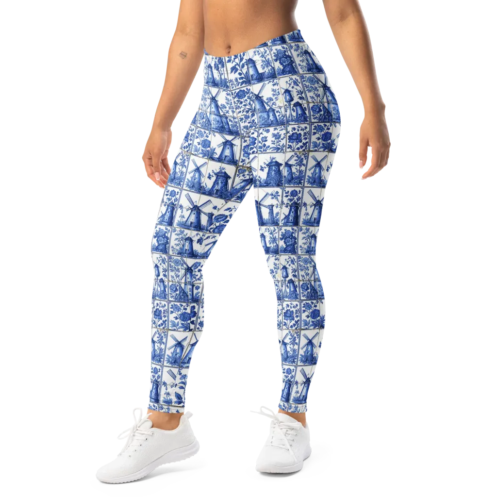 Cobalt Windmill on Leggings — Left Front