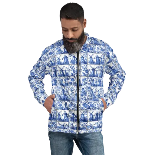 Cobalt Windmill on a Bomber Jacket