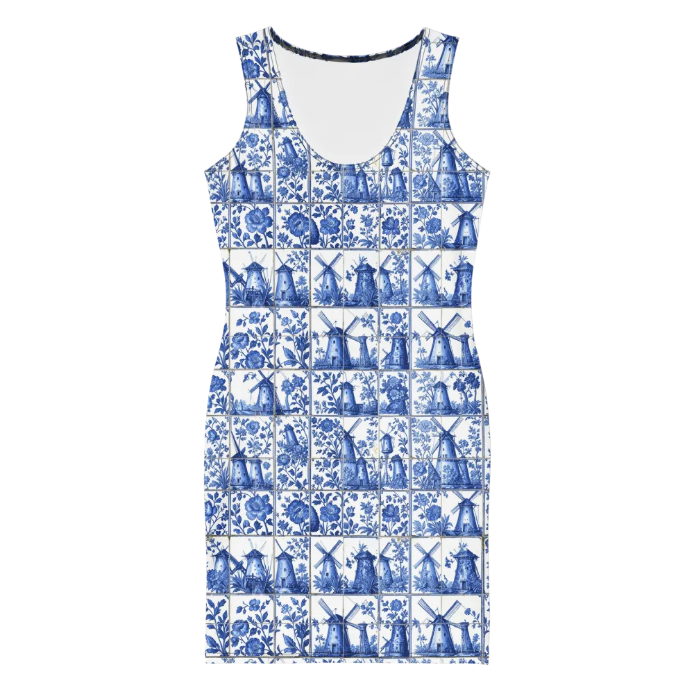 Cobalt Windmill on Bodycon Dress — Front