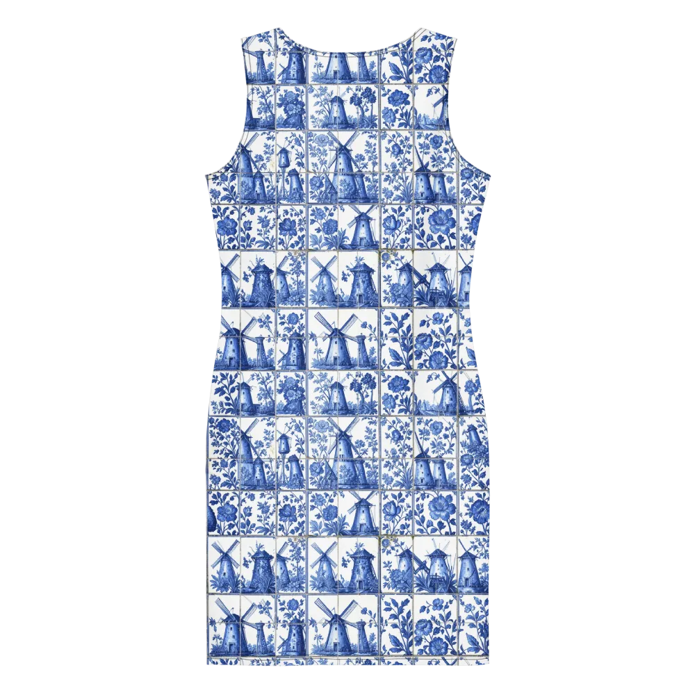 Cobalt Windmill on Bodycon Dress — Back