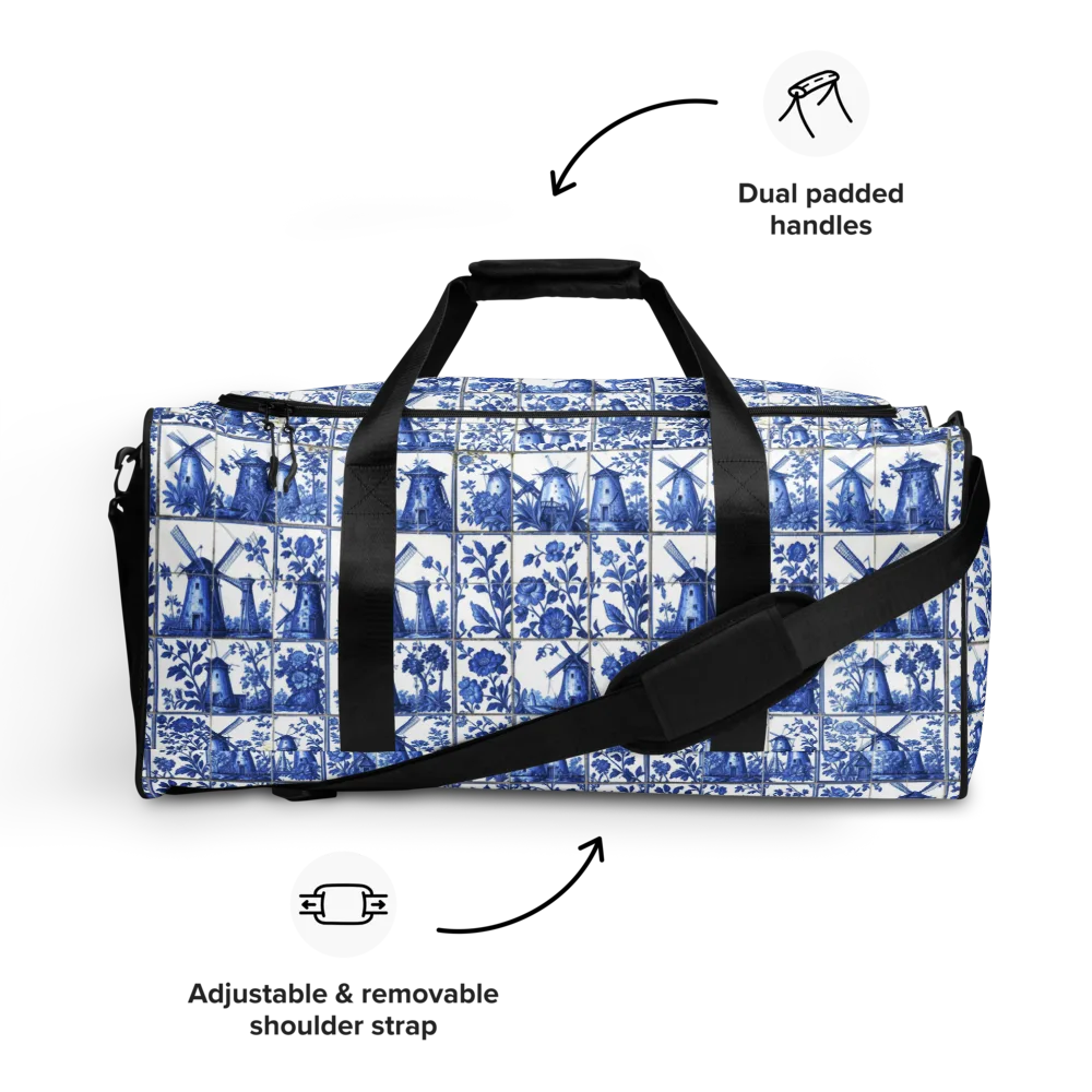 Cobalt Windmill on Duffle Bag — Front
